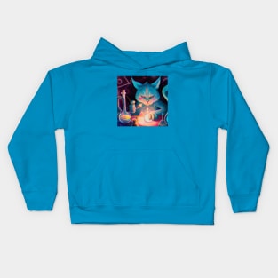 Blue Alchemist Cat Learned How to Turn Catnip Into Gold Kids Hoodie